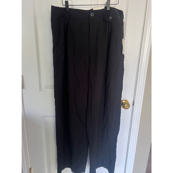 Women's a new day wide leg high rise relaxed Pants Black Size 12R NWT - Picture 2 of 9
